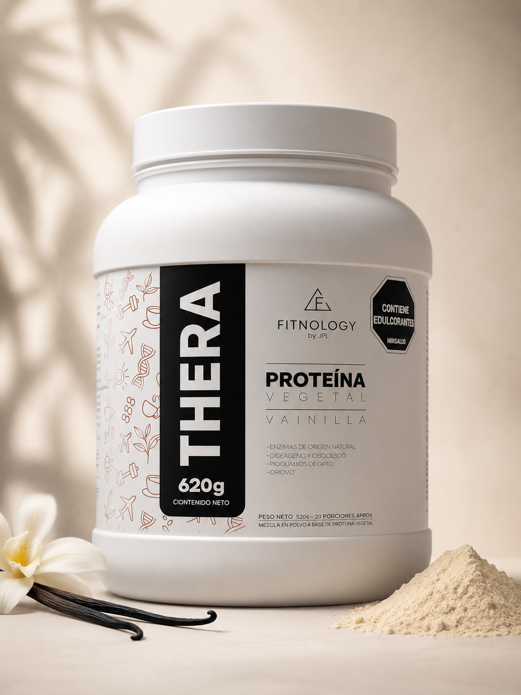 Proteína funcional vegetal THERA by Fitnology 620gr (envío Bogotá)